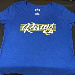 CSA Los Angeles Rams Blue Rams T-Shirt women’s vneck size large new